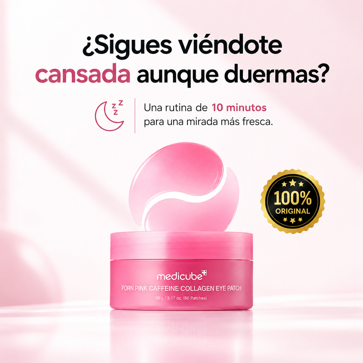 Parches de Ojos · PDRN Pink con Cafeína y Colágeno Coreano