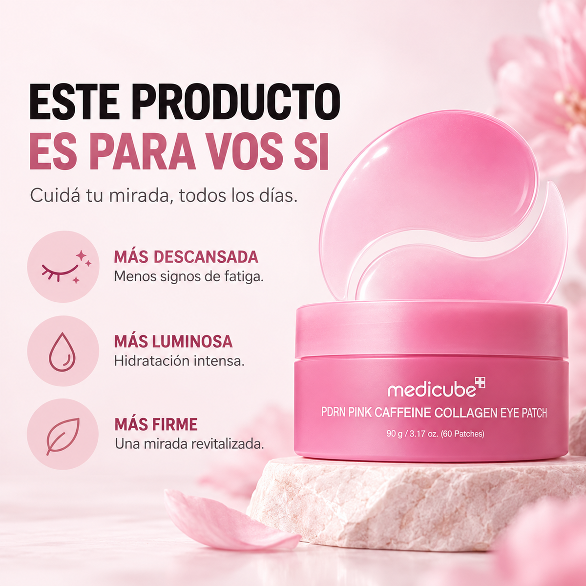 Parches de Ojos · PDRN Pink con Cafeína y Colágeno Coreano