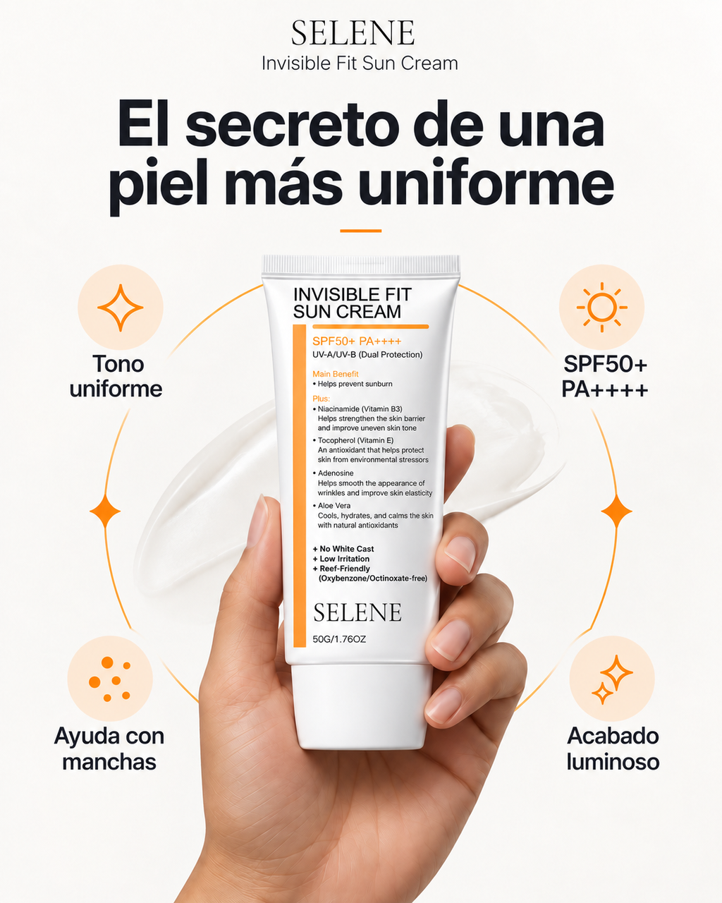 Selene® Bloqueador LINDONIA Glow Coreano SPF50