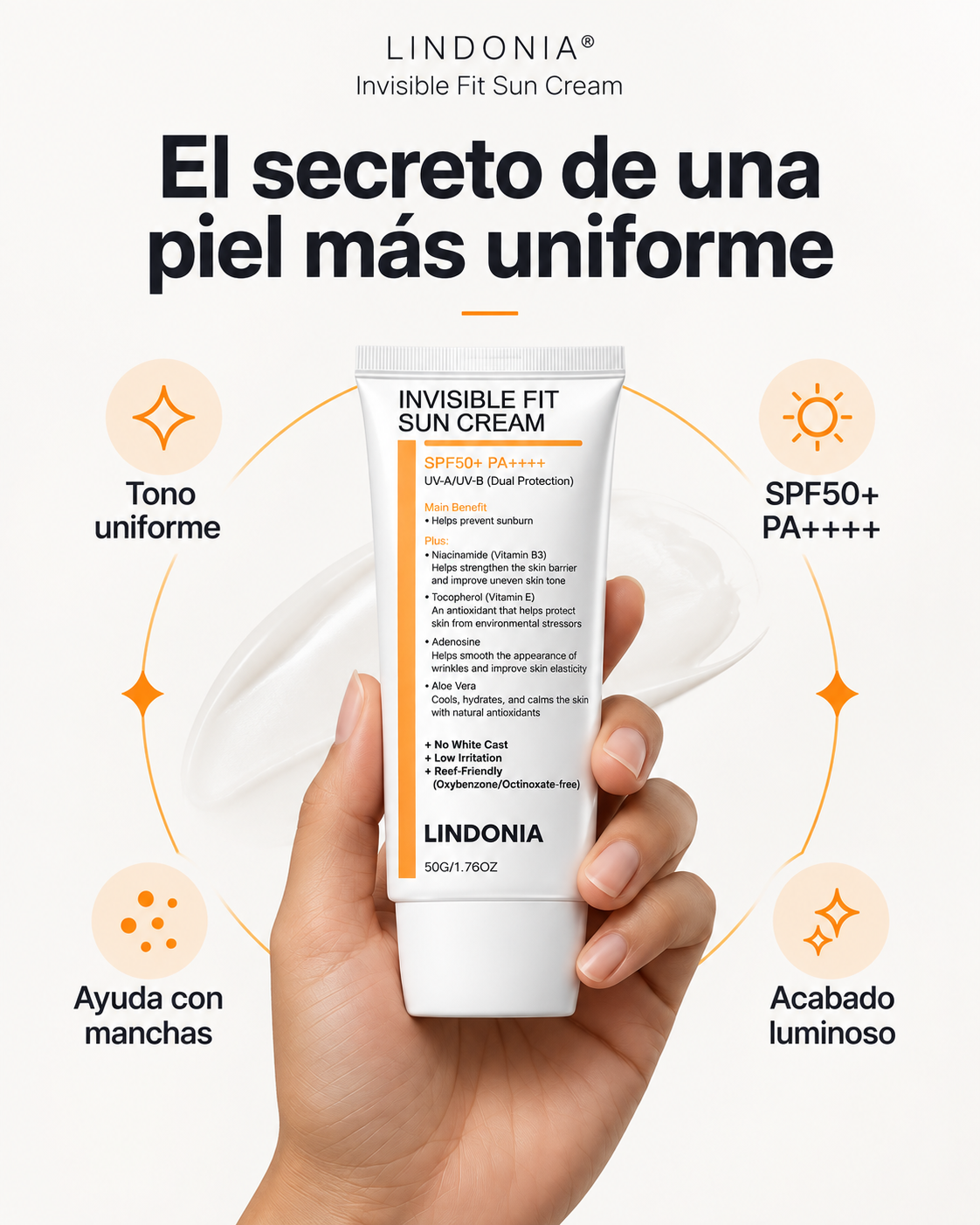 Lindonia® Bloqueador LINDONIA Glow Coreano SPF50