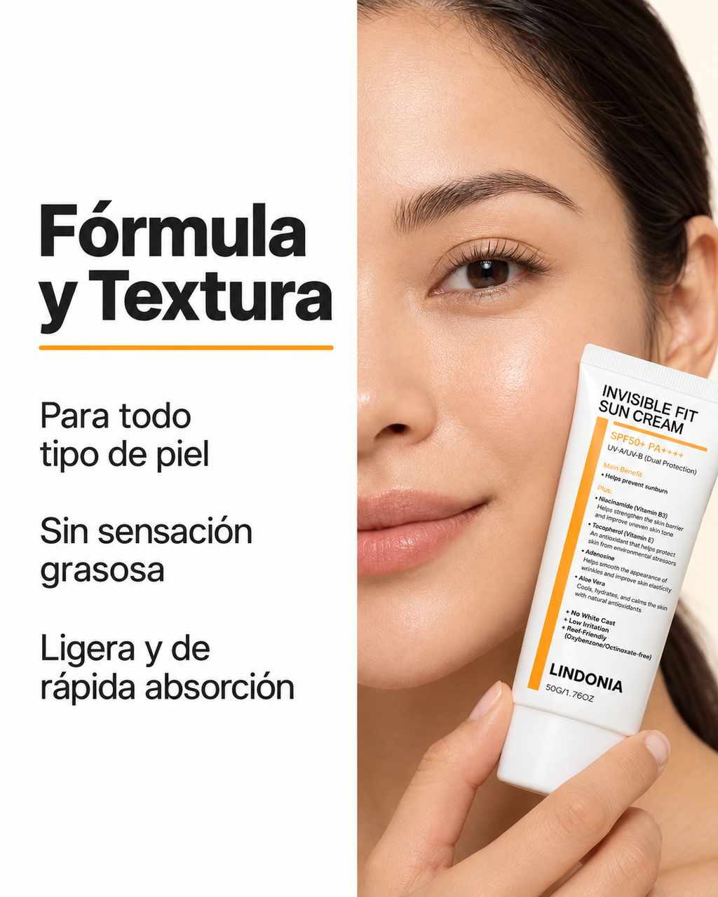 Lindonia® Bloqueador LINDONIA Glow Coreano SPF50