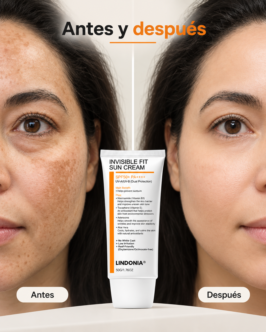 Lindonia® Bloqueador LINDONIA Glow Coreano SPF50